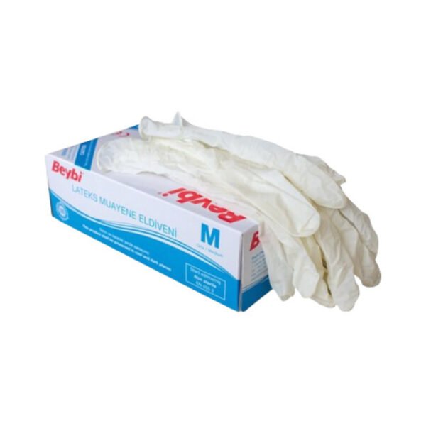 Latex Pudralı Muayene Eldiveni Medium 100 Lü