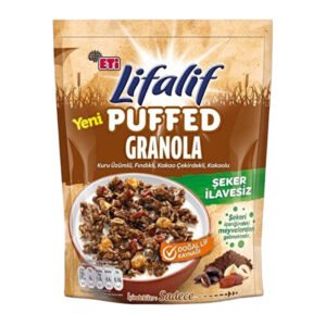 Lifalif Puffed Kuru Üzümlü Fındıklı Çekirdekli Kakaolu Granola 160 Gr
