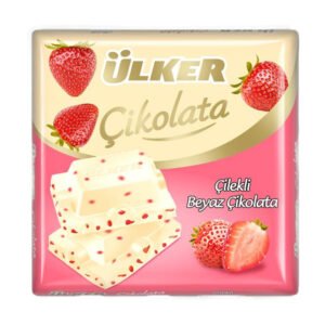 Çilekli Beyaz Çikolata 60 Gr