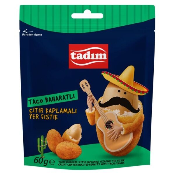 Taco Baharatlı Çıtır Kaplamalı Yer Fıstığı 60 Gr