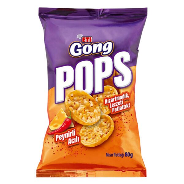 Gong Pops Pirinç Patlağı Peynirli Acılı Mısır 80 Gr