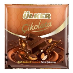 Ballı Bademli Krokanlı Sütlü Kare Çikolata 60 Gr