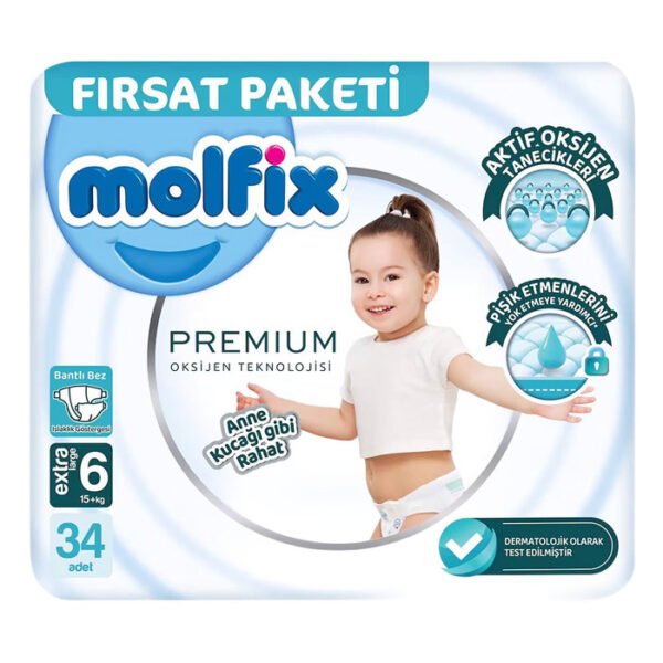 Bebek Bezi Premium 6 Numara Extra Large 34'lü