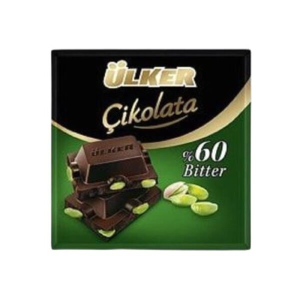 Antep Fıstıklı %60 Bitter Çikolata 65 Gr